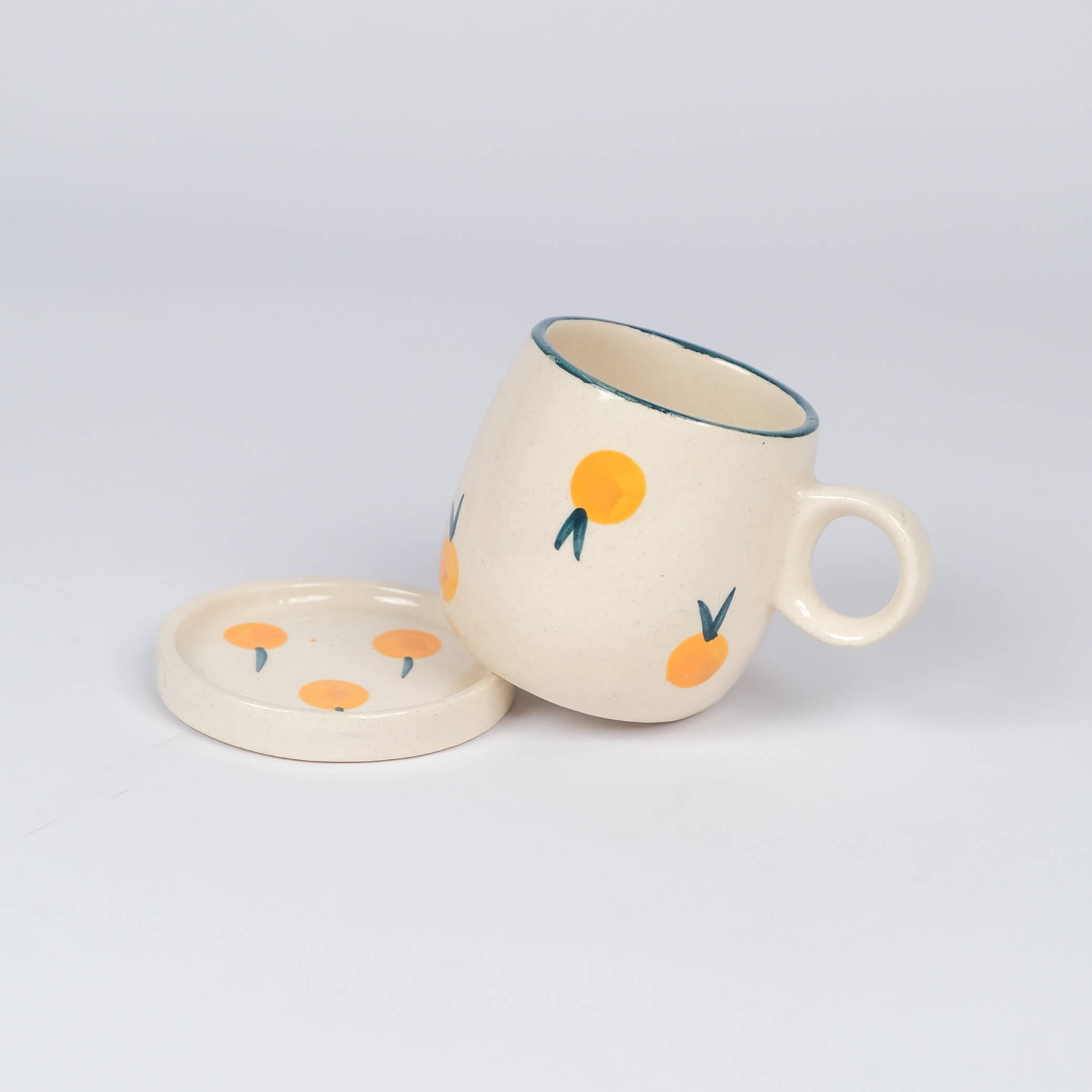 Berry Print Mug & Saucer Set – Blueberry & Yellowberry