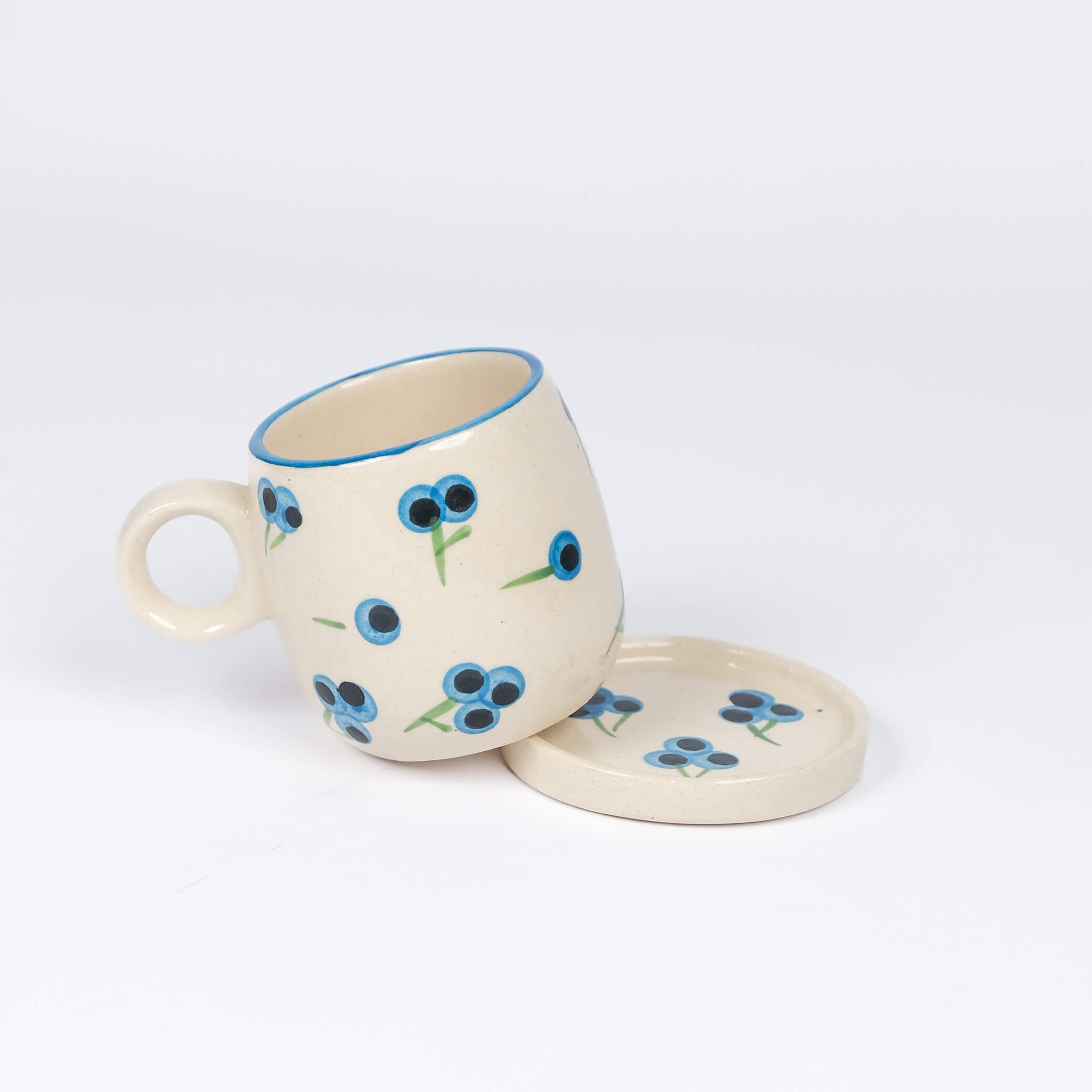 Berry Print Mug & Saucer Set – Blueberry & Yellowberry