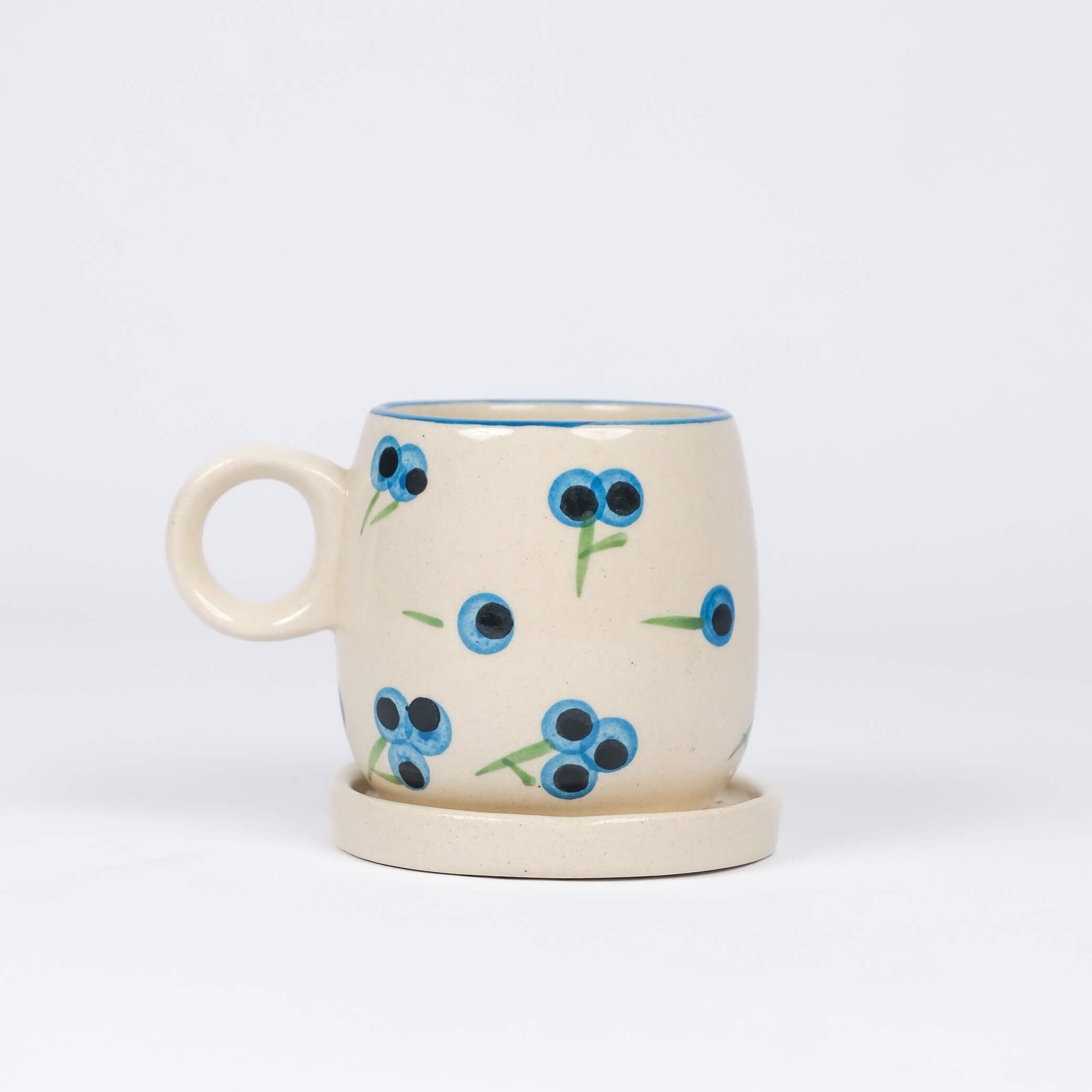 Berry Print Mug & Saucer Set – Blueberry & Yellowberry