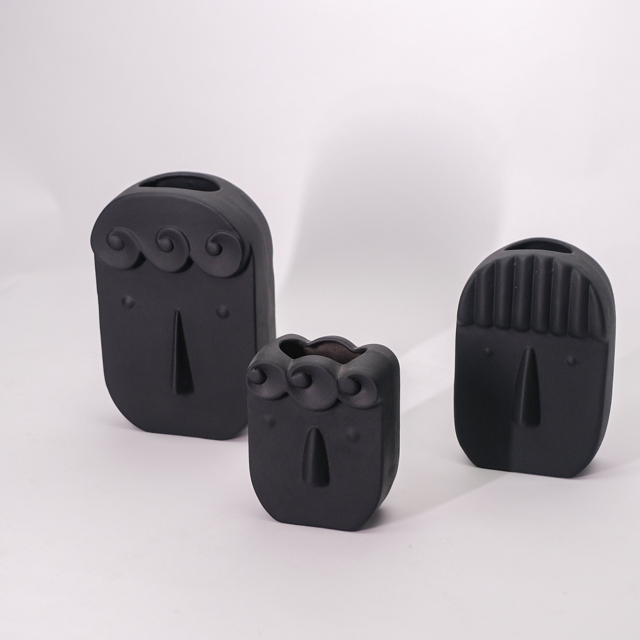 Faceprint Vase Trio – Set of 3