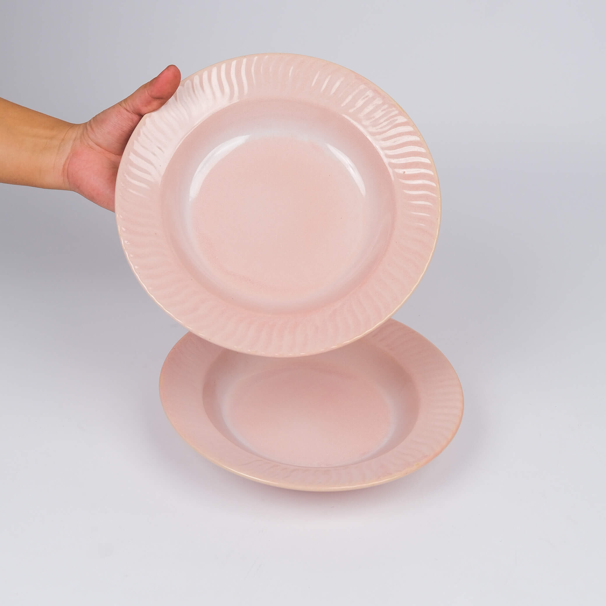 Blush Ribbed Appetiser Plates (Set of 2)