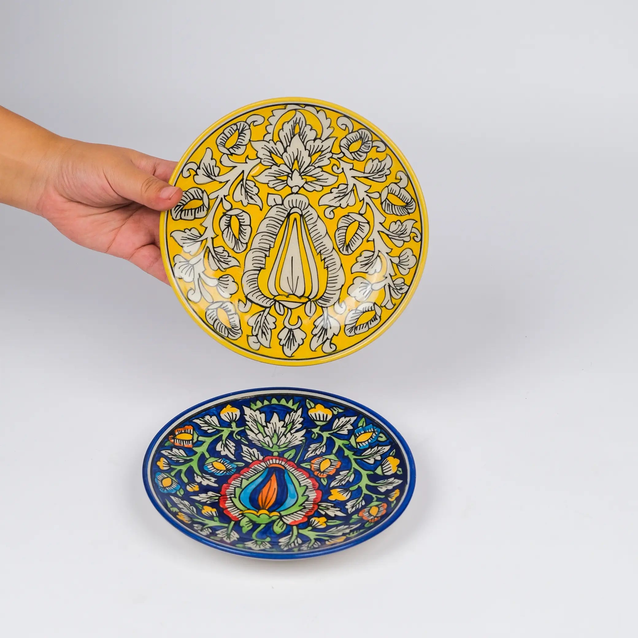 Mughal print Canvas Plates (Set of 2)