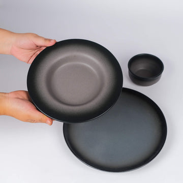 Dual Black Toned Appetiser Plates