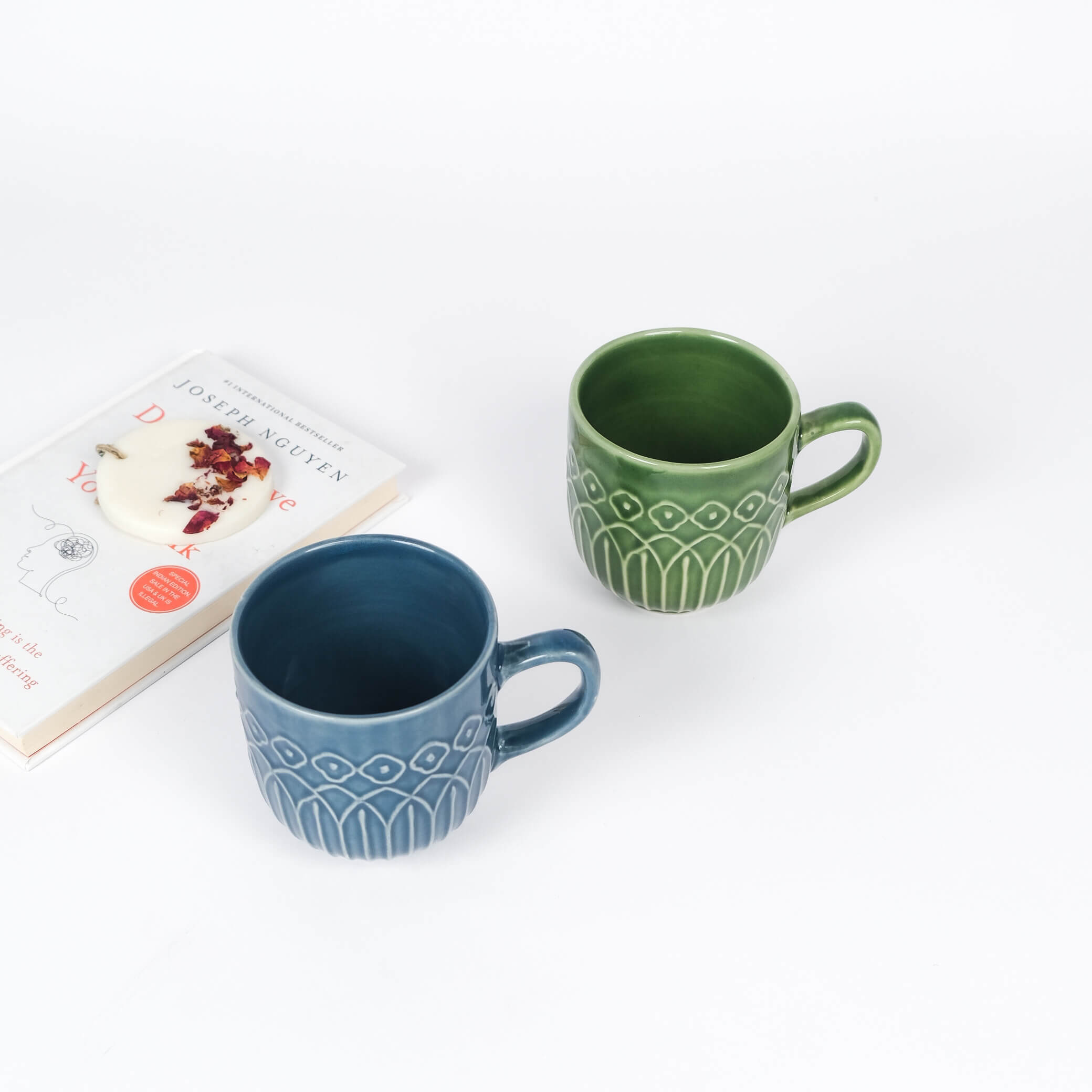 Embossed Kolam Serenity Mug