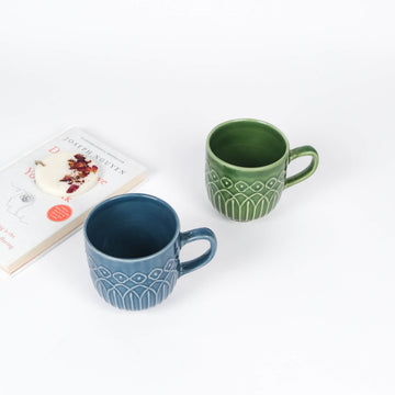 Embossed Kolam Serenity Mug