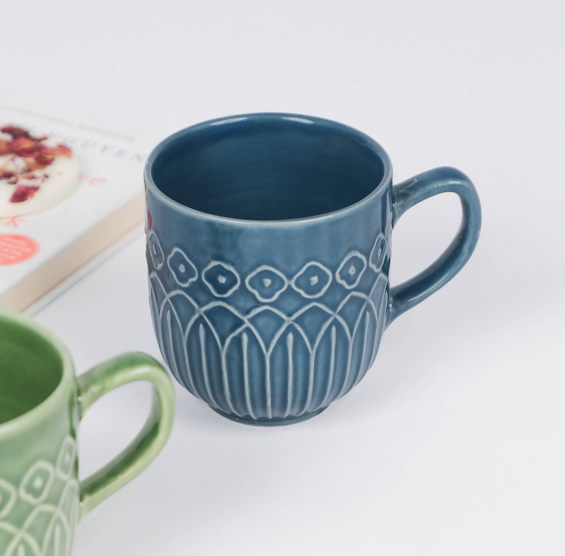 Embossed Kolam Serenity Mug