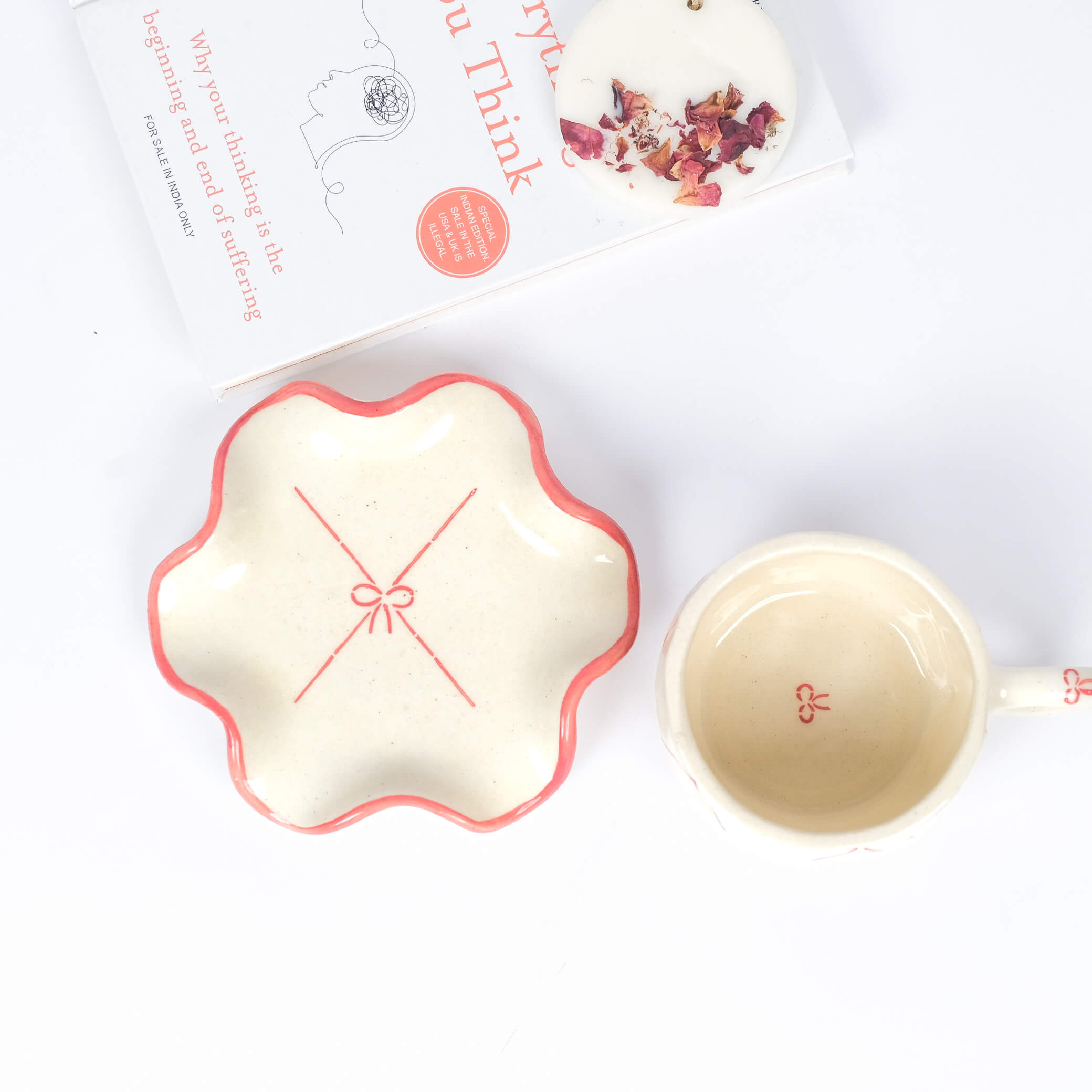 Pinterest-y Bow Coffee Mugs & Saucer set