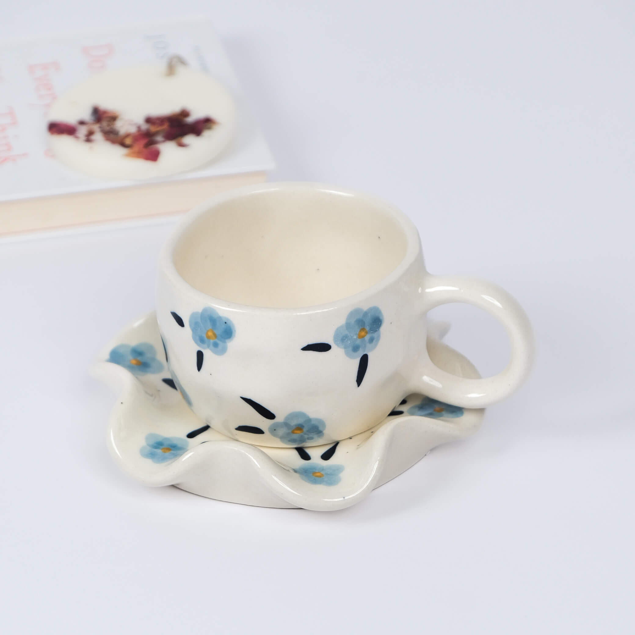 Pinterest-y Flower Coffee Mugs & Saucer set