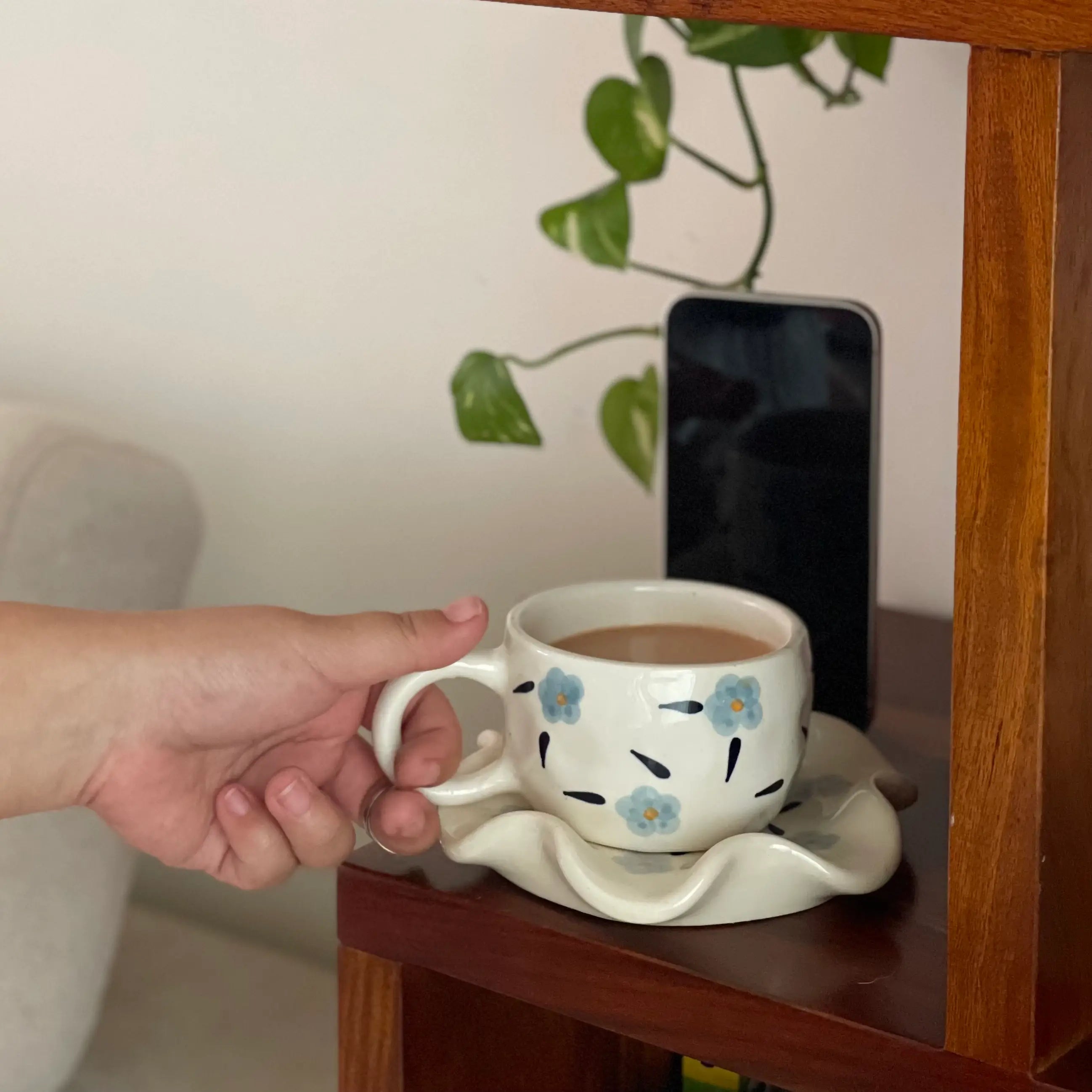 Pinterest-y Flower Coffee Mugs & Saucer set