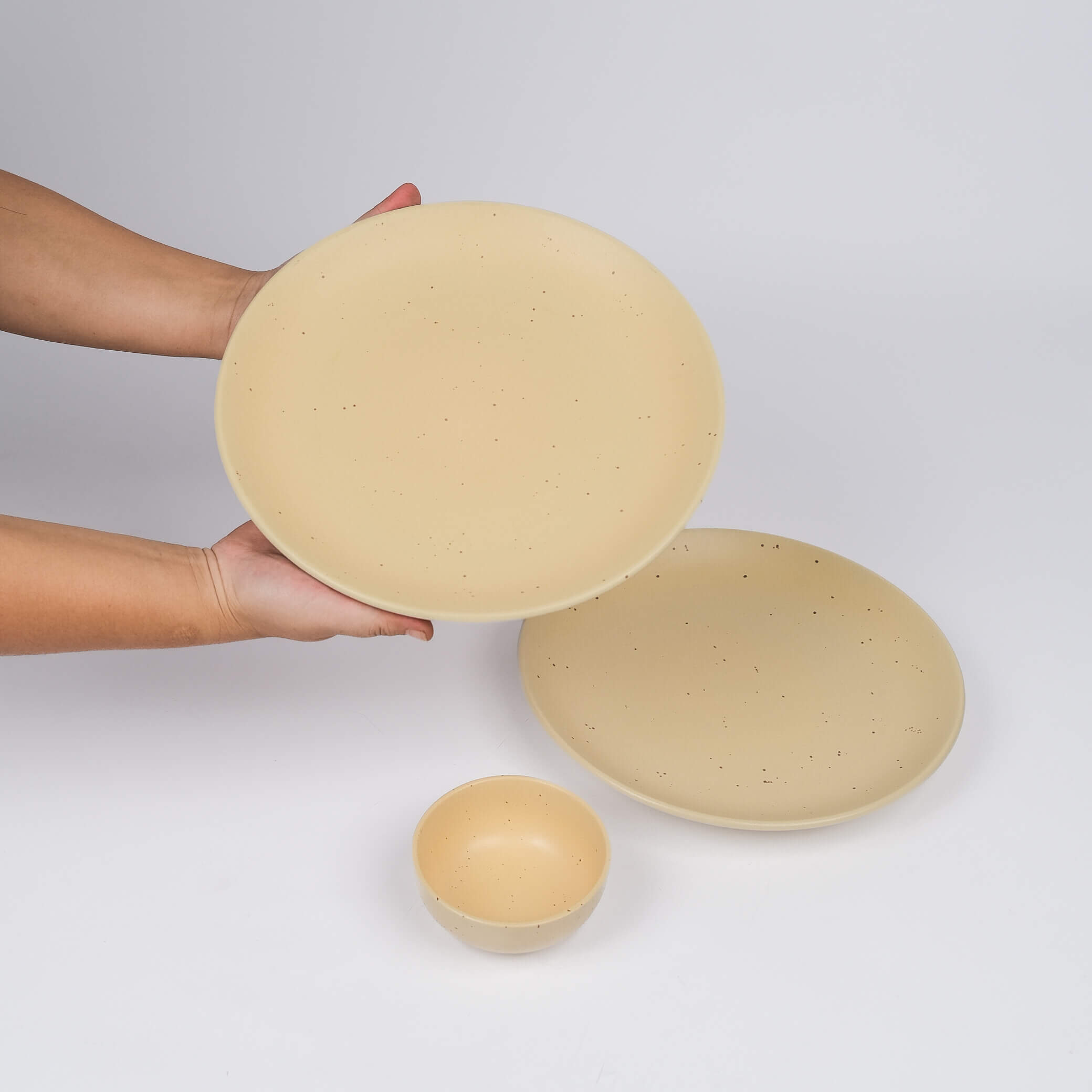 Sunburst Matte Dinner Set (4 piece) | 2 Plates & 2 Dal bowls