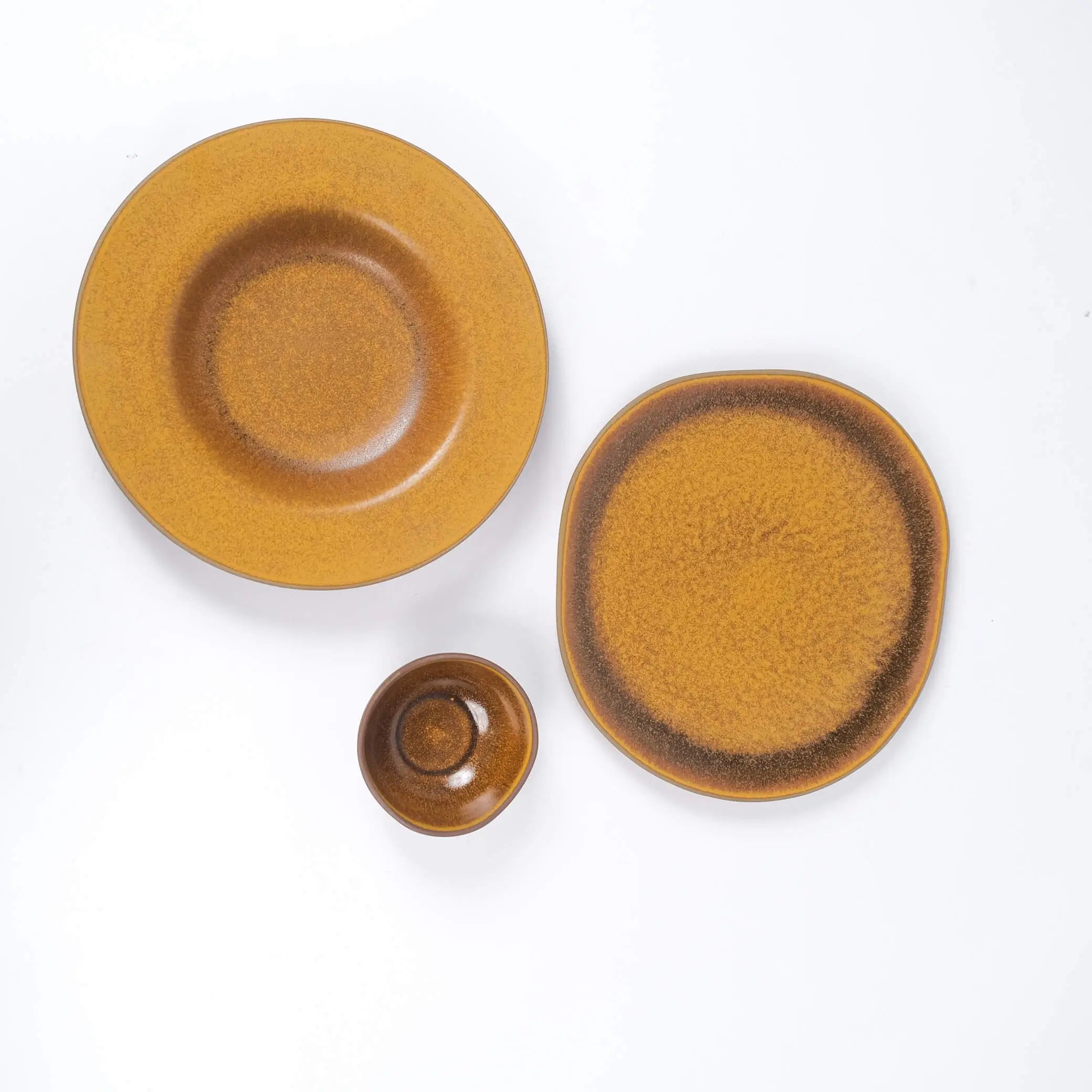 Sunlit Earthen Elements Dinner Set (4 piece) | 2 Plates & 2 Dal bowls