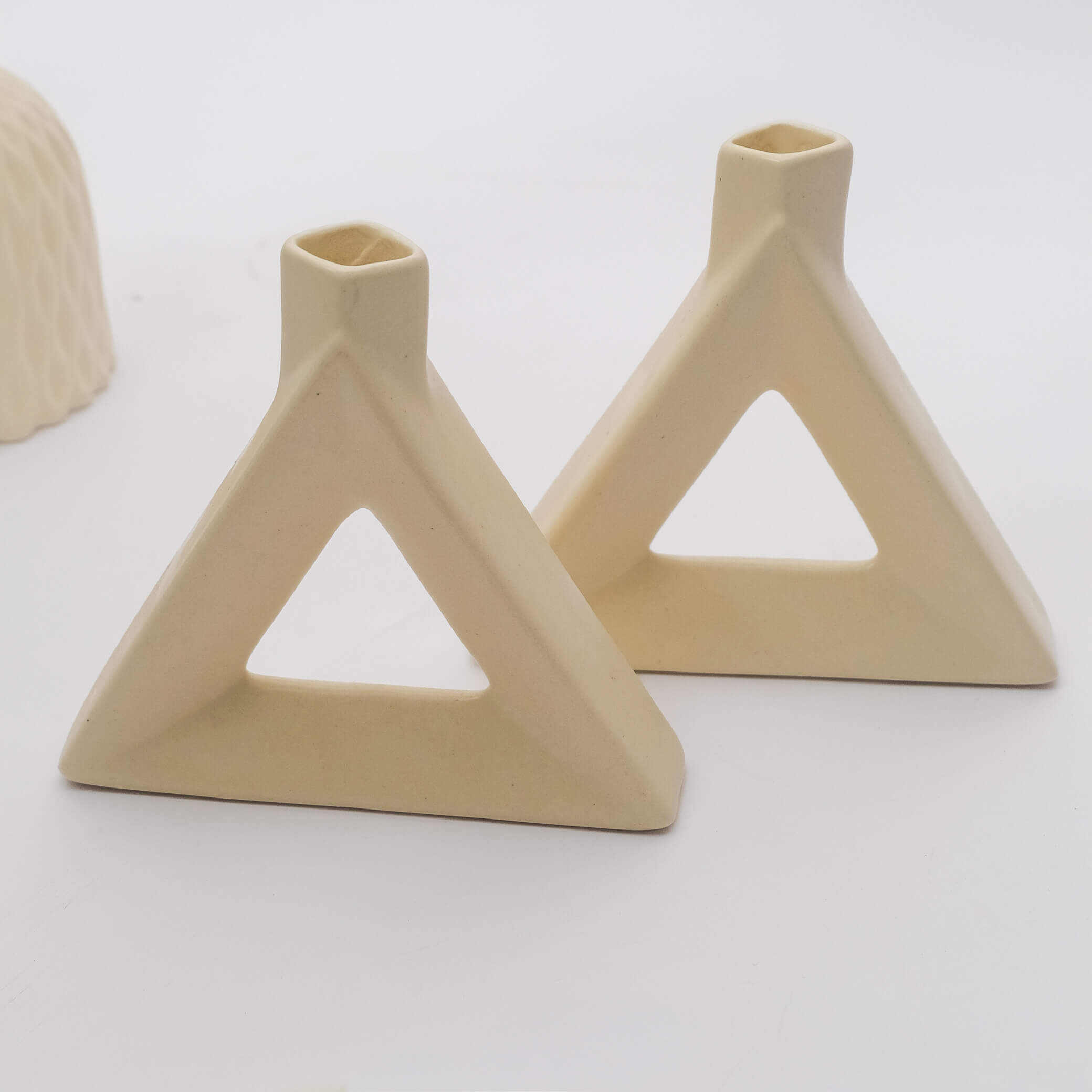 TriEdge White Ceramic Triangle Vase