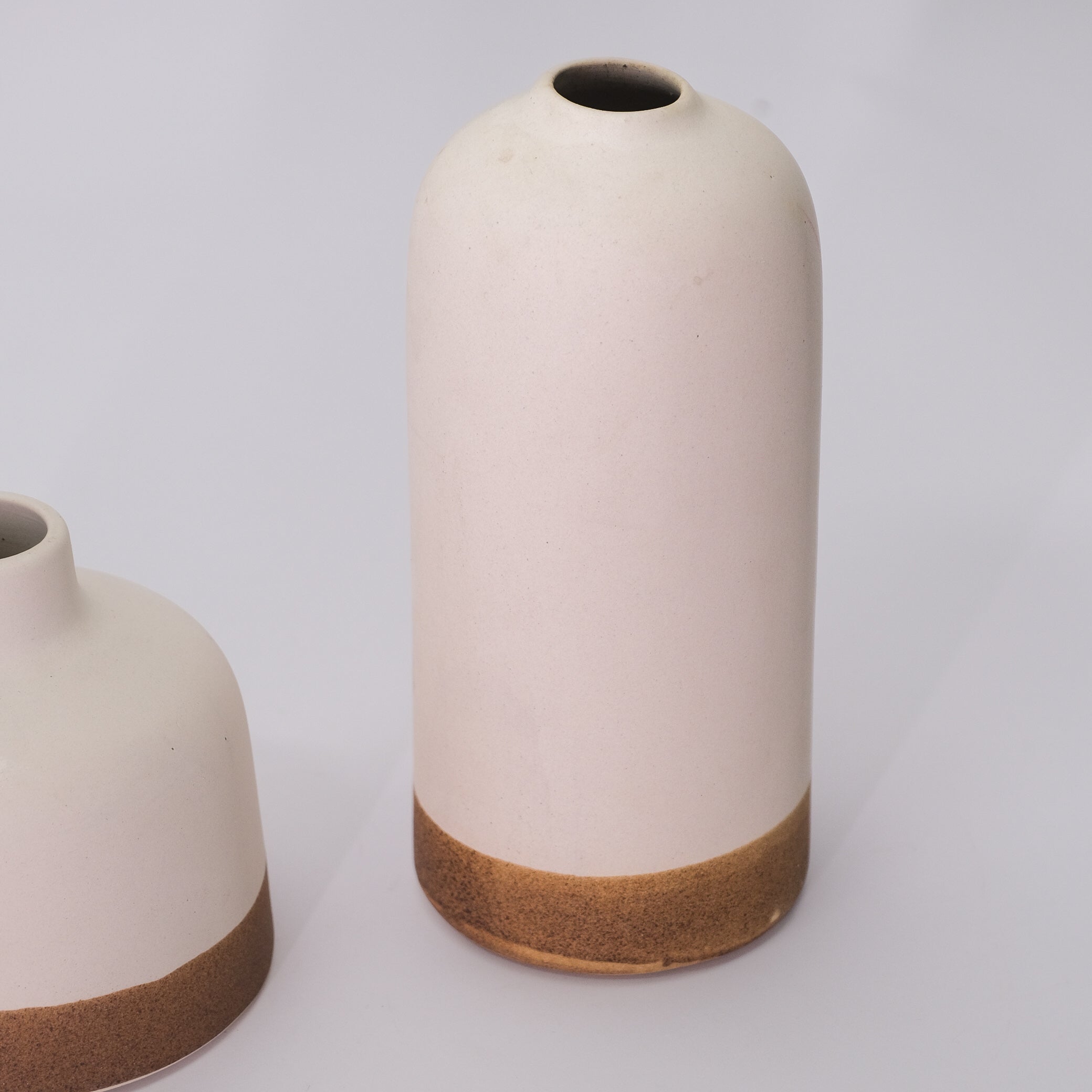 White Earthbound Duo Vases