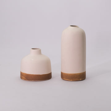 White Earthbound Duo Vases