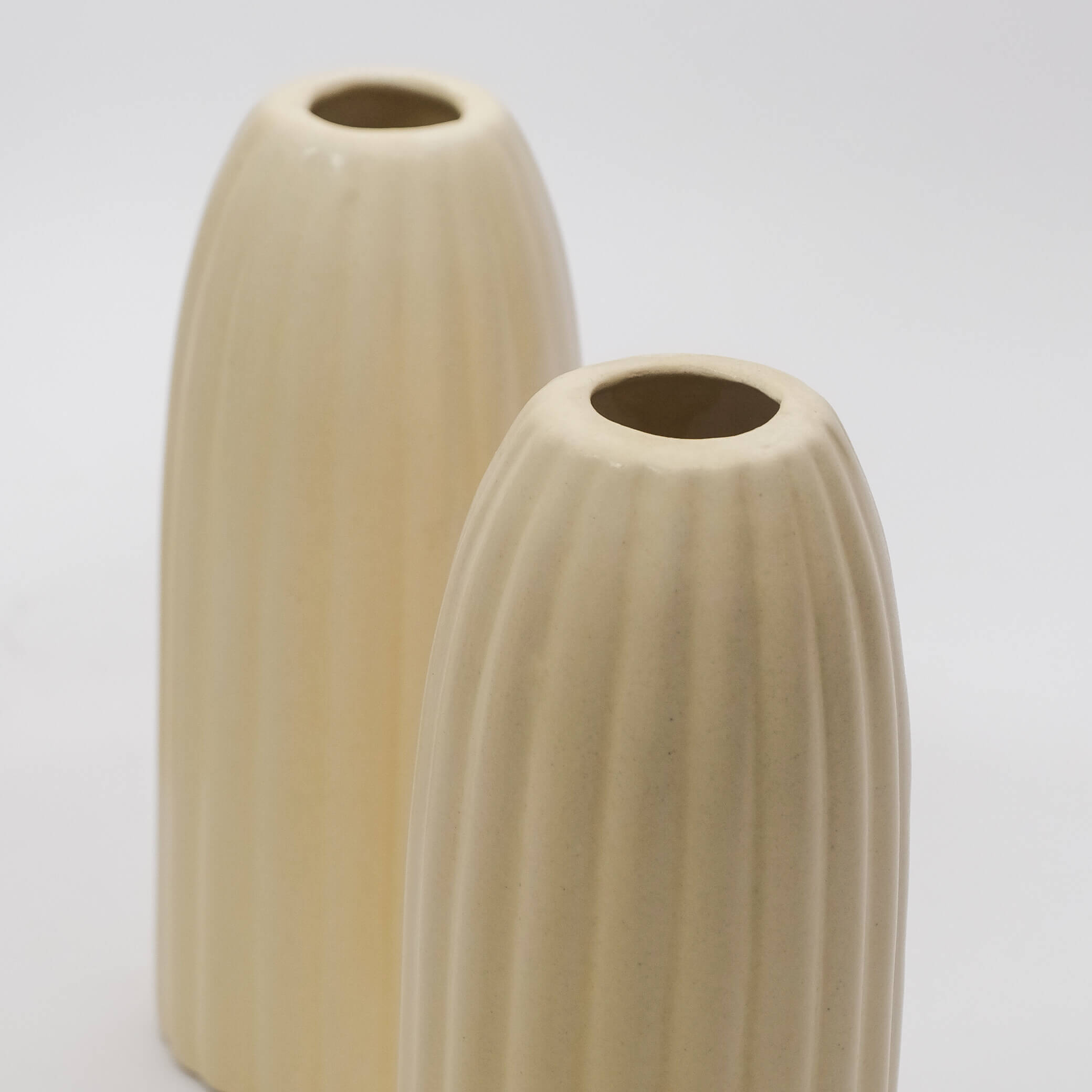White Ribbed Vase