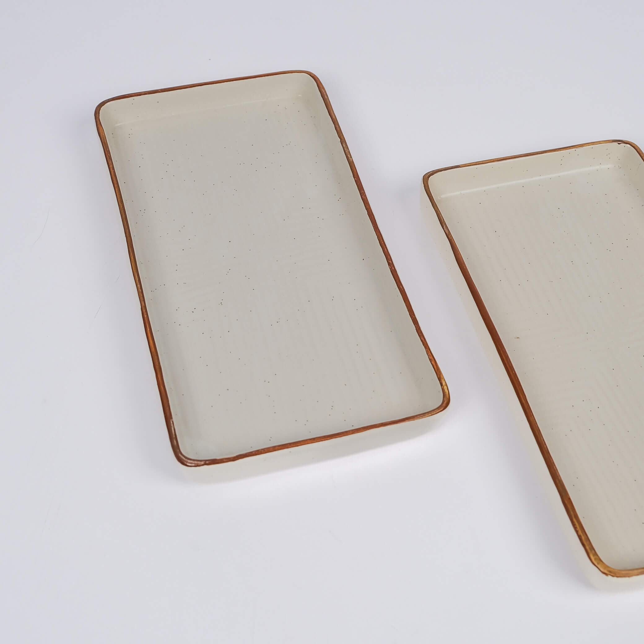 White Speckled Gold Rim Platter