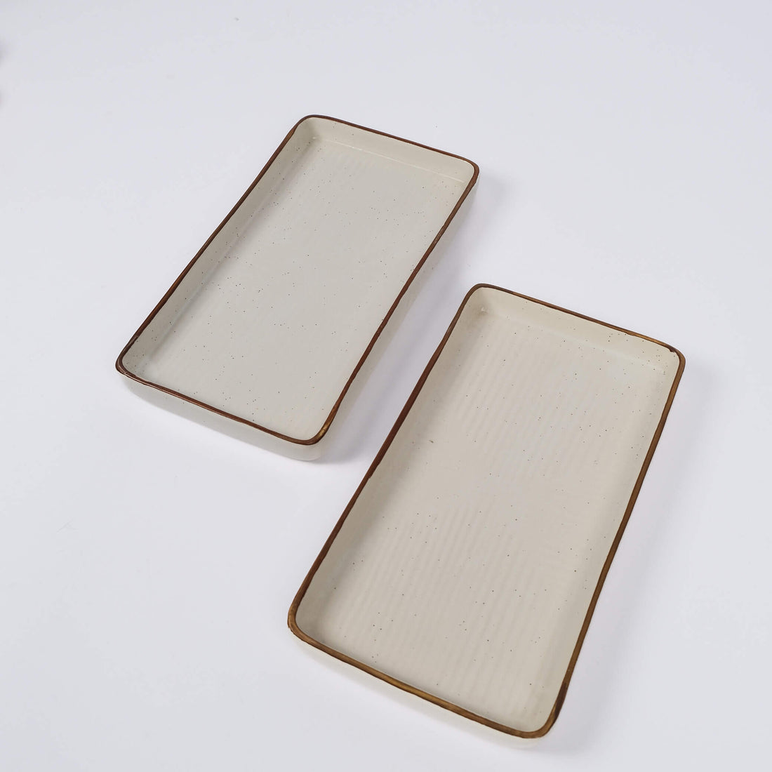 White Speckled Gold Rim Platter