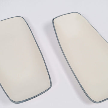 White with Blue Rims Platter